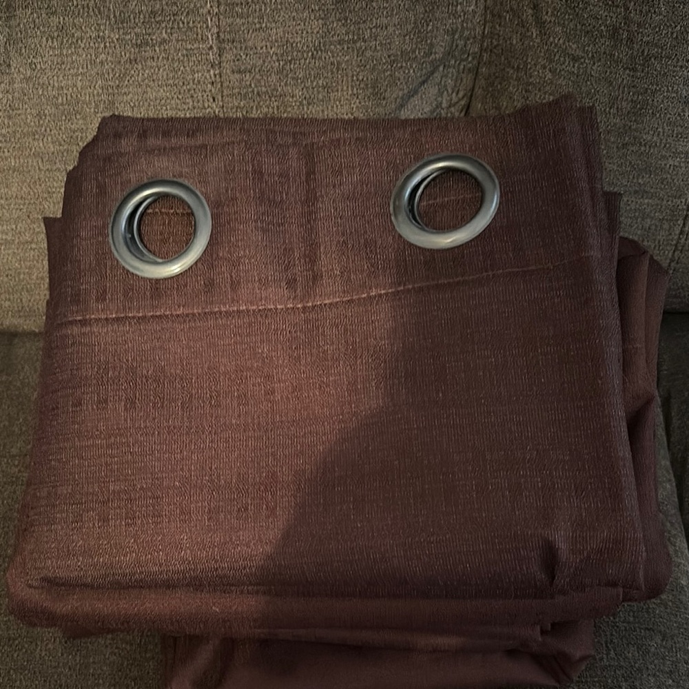 COPY - Set of 2 chocolate brown black out curtains